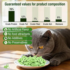 Cat Grass Teething Sticks, 3.52oz Edible Natural Dried Cat Grass Treats with Chicken, Cats Snack for Hairball Removal and Dental Care