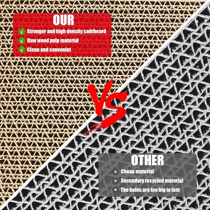 Premium Cat Scratcher Pad - Cardboard Scratcher Pad Replacement - Prolonged Lifespan & Furniture Protection – Designed for Active Cats (Replacement Board)