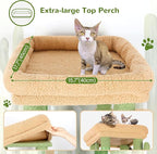 Globlazer Cactus Cat Tower for Indoor Cats, Heavy Duty Cat Trees for Large Cats Adult Big Cats Maine Coon Cat Tree Tower with Scratching Post, Extra Large Top Perch, Cat Condos, F61, Green, 61inch