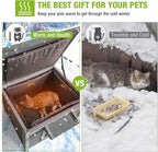 Outdoor Cat House with Insulated Liner Weatherproof Feral Cat Shelter for Winter