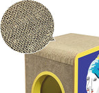 FluffyDream Cat Scratcher Cardboard, Girl with a Pearl Earring Shape Adaptation Spoof Version Cat Scratching House Bed Furniture Protector, Pink