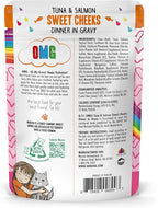 Weruva B.F.F. OMG - Best Feline Friend Oh My Gravy!, Tuna & Salmon Sweet Cheeks with Tuna & Salmon in Gravy Cat Food, 3oz Pouch (Pack of 12)