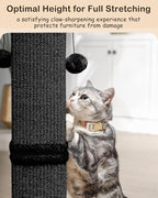 Cat Scratching Post, 33Inch Tall Cat Scratch Post for Indoor Cats Adults and Kitten, Sisal Cat Scratcher with Hanging Balls (Black)