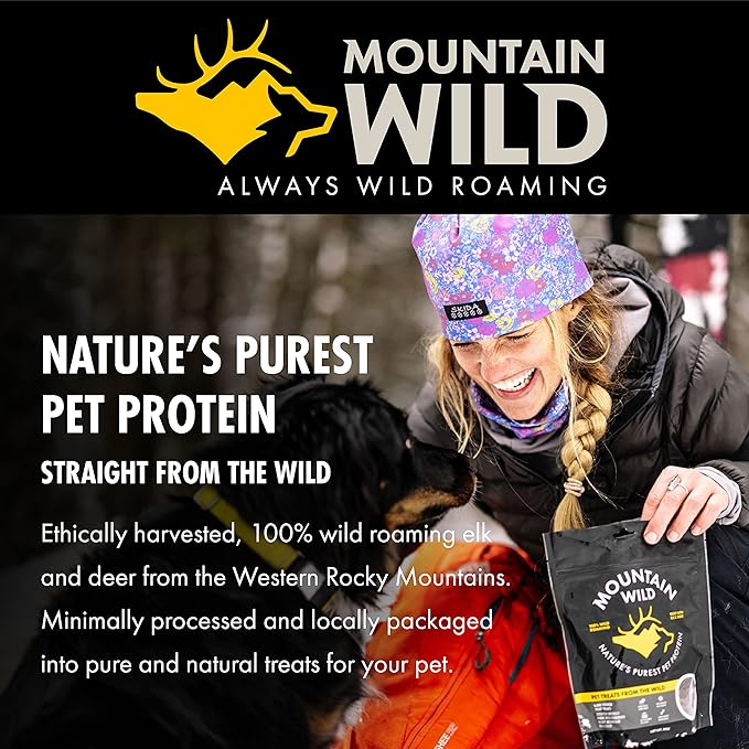 Venison Jerky Training Treats for Dogs – Elk & Deer Meat Protein Dog Treat High-Value Reward – All-Natural, No Fillers, Grain-Free, No Preservatives – 8 oz (3 Pack)