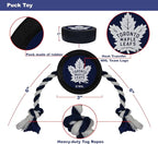 Pets First NHL Toronto Maple Leafs Puck Toy for Dogs & Cats. Play Hockey with Your Pet with This Licensed Dog Tough Toy Reward!