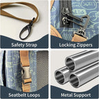 Extra Large Cat Carrier Soft Sided, Portable Small Dog Carrier for 2 Cats, 24"x16.5"x16" Car Travel Folding Comfortable Design, Navy