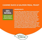 NATURE'S LOGIC Dry Dog Food - 100% Natural - No Synthetics - for All Ages, Sizes, Breeds - Free from Common Allergens, High Protein - Duck & Salmon Meal Feast, 25lbs