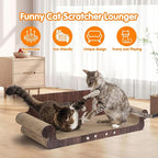 Extra Large Cat Scratcher Bed, 32 Inch Cat Scratching Board Cat Couch, Durable Cardboard Cat Scratcher Lounger, Modern Stylish Cats Bed for Indoor Cats, Furniture Protector