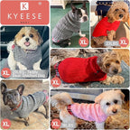 KYEESE Dog Sweater Stretchy Knitwear Cat Clothes with Gingham Patchwork Soft Pullover Dog Sweaters for Medium Dogs Girl Thick Pet Coat for Fall Winter Cold Weather Warm Turtleneck Medium Dogs Sweater