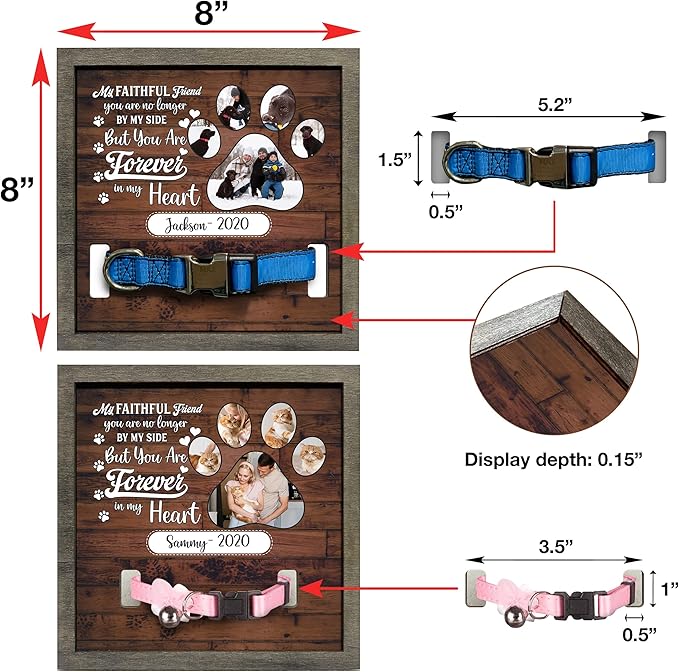 Personalized Picture Pet Loss Sign Frames with Your Pet Name and Picture Bereavement for Loss of Dog or Cat Memorial In Memory Sentimental Memorial Products for Friends Decor