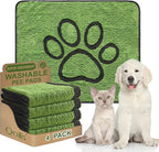 Qeils Reusable Dog Pee Pads, 4 Pack Super Absorbent & Leakproof Washable Puppy Pads with Soft Green Top Layer, for Potty Training, Crates, Couch, Car Seats & Pet Beds, 30"x 34"