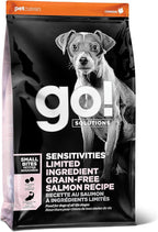 Go! Solutions Sensitivities Limited Ingredients, Grain-Free Dry Dog Food, Small Bites Salmon Recipe for Sensitive Stomach, 22 lb Bag