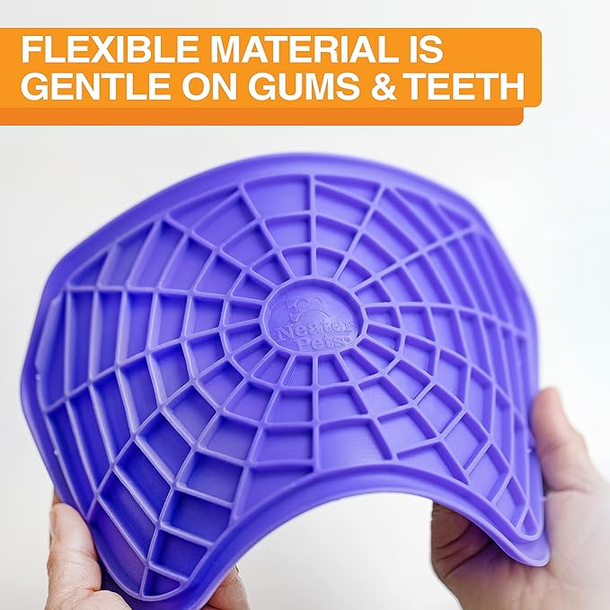 Neater Pets - Neat-LIK Pad with Mess-Proof Tray Keeps Floors Clean - Slow Feeding Pad for Dogs & Cats - Relieves Anxiety & Cures Boredom - Fill Licking Pad with Treats & Food (Purple & Vanilla Bean)