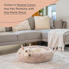 Best Friends by Sheri SnuggleSoft Faux Fur Calming Donut Bed for Dogs, Brown, Small, 23" x 23"