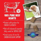 Freeze Dried Dog and Cat Treats, Beef Heart, All Natural Single Ingredient Freeze-Dried Dog Treat & Snacks, Made in USA, High Protein, Essential Nutrition of Raw Food, 3oz