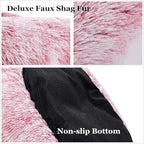 Coohom Oval Calming Donut Cuddler Dog Bed,Shag Faux Fur Cat Bed Washable Round Pillow Pet Bed(30"/36"/43") for Small Medium Dogs (XXL(43"x34"x8"), Red)
