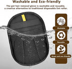 Pet Hair Removal Glove, Reusable Washable Pet Hair Remover for Cats Dogs, Electrostatic Cat Grooming Gloves for Pet Hair, Efficient Dog Hair Remover for Couch,Furniture,Clothes (Black)