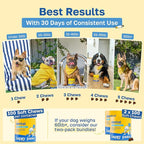 Happy Paws Dental Chews for Dogs, Spearmint Flavor Soft Chews with Coconut Oil, Enzyme Blend, Spirulina, Sea Kelp & P-6 Probiotics, Supports Oral Hygiene, Fresh Breath & Digestive Health, 200 Count