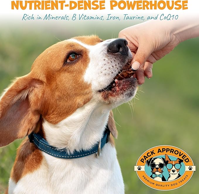 Beef Heart for Dogs - Dehydrated Beef Jerky Dog Treats - Single Ingredient Treat for Training or Reward - 100% Natural Treats - 3.5oz