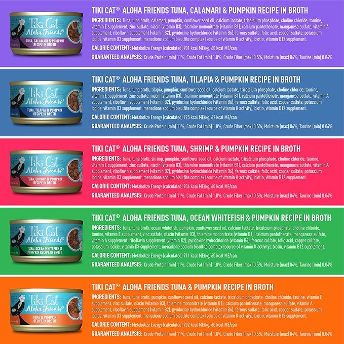 Tiki Cat® Wet Cat Food Mega Pack, Fish Favorites Variety Pack, 2.8/3 oz. Can (24 Count)