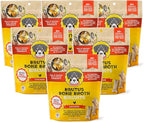 Brutus Bone Broth Biscuits (Chicken) - Healthy Dog Treats - Natural Biscuits with Dog Bone Broth and Real Chicken Meat - 18 Grams of Protein - 8 OZ (Pack of 6)