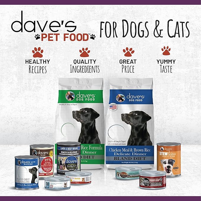 Dave's Pet Food Grain Free Canned Cat Food (Turkey & Giblets Pate), Made in USA Naturally Healthy Canned, Canned Pate, 12.5 oz Cans (12 Pack)