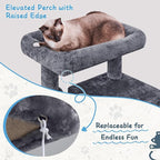 Yaheetech Cat Tree Tower, 40-Inch Condo with Hammock, Oversized Soft Platform, Scratching Board, Basket, Pet Beds & Furniture for Large Kittens, Dark Gray