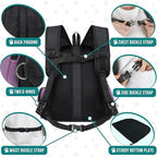 PetAmi Adjustable Cat & Dog Front Chest Carrier Backpack, Ventilated for Hiking & Camping, Max 14 lbs, Purple