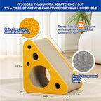 360° Reversible Cat Scratching Post, Cat Scratchers Indoor Cats, Premium Cardboard Cat Scratching Board with Cute Cheese Design and Multiple Scratching Angles, Large