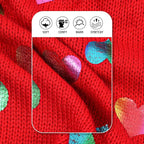 KYEESE Dog Sweaters Colorful Radiant Printing Love Design with Leash Hole Pet Sweater Pet Clothes,L