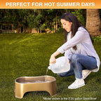 Neater Pet Brands Large Water Bowl for Dogs, Outdoor Dog Water Bowl (1.25 Gallon Extra-Large Capacity), Big Trough Style Food Dish for Indoors or Outside, No Spill Large Dog Bowls, Champagne