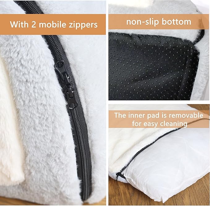 Cat Bed for Indoor Cats，Foldable cat cave，Anti-Slip & Water-Resistant Bottom，cat Houses for Indoor Cats or Small Dogs, Kitten Tent, Rabbit Bed，Large cat beds & Furniture