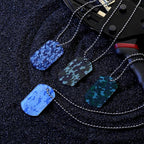 Saintrygo 48 Pcs Camouflage Dog Tags Military Acrylic Army Dog Tags Party Favors Camo Party Favors Include 24 Camo Necklaces with 24 Beaded Chains for Kids Men Women(Green, Blue, Khaki, Gray)