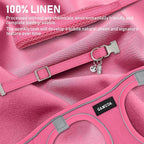 GAMUDA Small Pet Harness Collar and Leash Set, Step in No Chock No Pull Linen Fabric Soft Mesh Dog Vest Harnesses Reflective for Dogs Puppy Cats Kitten Rabbit (Pink, XXS)