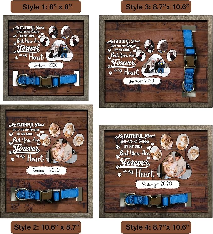Personalized Picture Pet Loss Sign Frames with Your Pet Name and Picture Bereavement for Loss of Dog or Cat Memorial In Memory Sentimental Memorial Products for Friends Decor