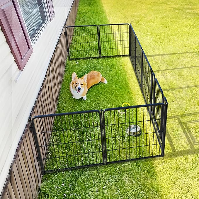 FXW Rollick Dog Playpen with Anchor Kit (Pack of 4) – 32 Inch 8-Panel Dog Pen for Medium & Large Dogs, Stable & Safe Indoor/Outdoor Play│Patented