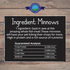 Freeze Dried Dog and Cat Treats, Minnows, All Natural Single Ingredient Freeze-Dried Dog Treat & Snacks, Made in USA, High in Protein, Essential Nutrition of Raw Food, 5oz