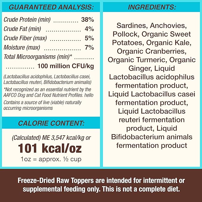 Primal Dog Food Toppers & Cat Food Toppers, Cupboard Cuts, Grain Free Meal Mixers with Probiotics, Raw Freeze Dried Dog Treats & Cat Treats, Great for Training (Fish, 18 oz)