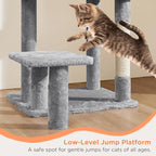 Yaheetech 57in Tall Cat Tree, Multi-Level Cat Tower W/Extended Platform, Padded Perch, Scratching Posts, Ball, for Indoor Large Cat Kitty as Pet Play House Activity Center