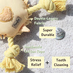 Interactive Dog Toys, Durable Chew Squeaky Tug of War Toys for Large Medium Small Dogs, Snuffle Puppy Toy for Teeth Cleaning, 2 in 1 Puzzle Toy, Birthday Gift -Turtle