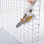 Metal Small Animal Feeder with Lid, Heavy Duty, Large Capacity Food Dispenser, Great for Rabbits, Guinea Pigs, Chinchillas and Other Small Animals (7.4 inch, Green)