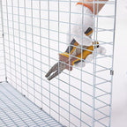 Metal Small Animal Feeder with Lid, Heavy Duty, Large Capacity Food Dispenser, Great for Rabbits, Guinea Pigs, Chinchillas and Other Small Animals. (4.6 inch, Green)