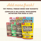 Primal Dog Food Toppers & Cat Food Toppers, Cupboard Cuts, Grain Free Meal Mixers with Probiotics, Raw Freeze Dried Dog Treats & Cat Treats, Great for Training (Pork, 18 oz)