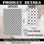 Black and White Diamond Dog Paw Kitchen Towels, Dog Lover Mom Gifts Dish Tea Towels for Kitchen Decor, Puppy Pet Lover Gifts Hand Towels for Bathroom Decor, 16x24 Inch Set of 2