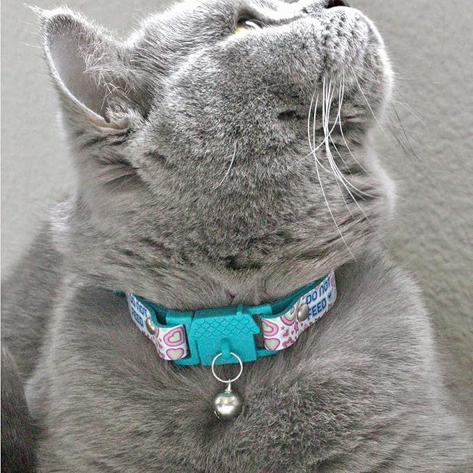 New Kittyrama No Feed Cat Collar with Bell. Breakaway, Quick Release, Hypoallergenic, Vet Approved. Lightweight Kitten Collar. As Seen in Vogue. Soft & Comfy. Pearl