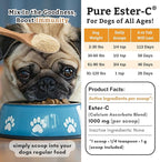 Wholistic Pet Organics Pure Ester-C Powder for Dogs - 4 Oz - Healthy Alternative to Dog Allergy Chews - Vitamin C Supplement for Dog Allergy Relief, Immune Support, Itch Relief for Dogs - Made in USA