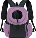 PetAmi Adjustable Cat & Dog Front Chest Carrier Backpack, Ventilated for Hiking & Camping, Max 10 lbs, Purple