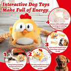 Interactive Dog Toys, Squeaky Moving Ball Toy with Jumping & Music Modes, Rechargeable Plush Chew Toys for Small/Medium/Large Dogs to Keep Puppy Busy Pet Toys (Chick)