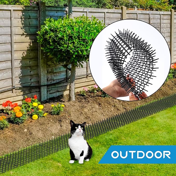 16 x 8 Inch Scat Mat for Cats, 10 Pack Scat Mat with Spikes, Cat Deterrent Outdoor for Dogs - Cat Spike to Keep Other Animals Away from Furniture, Plants (10 Pack)
