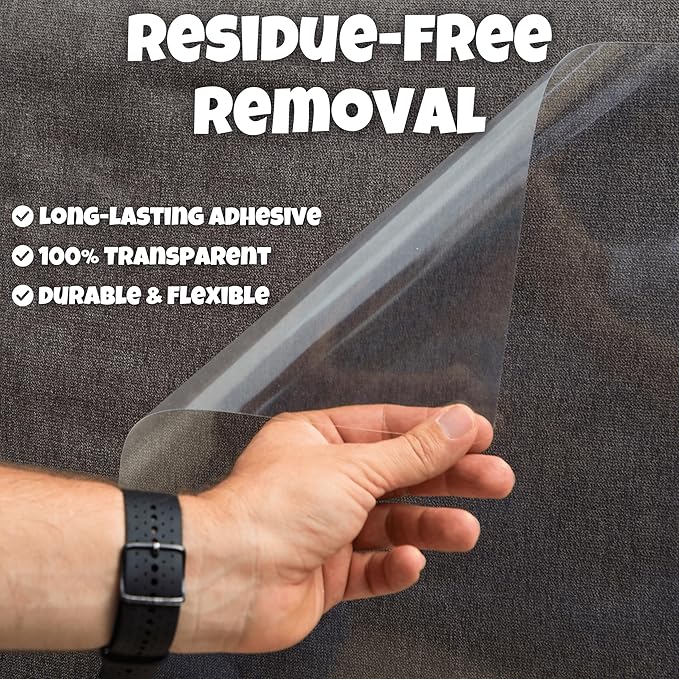 Anti Cat Scratch Furniture Protector, 12-Pack Couch Protector from Cat Claws – Heavy-Duty, Easy-to-Apply Scratching Deterrent and Shield for Sofa Corners, Walls, Doors- with 52 Twist Pins